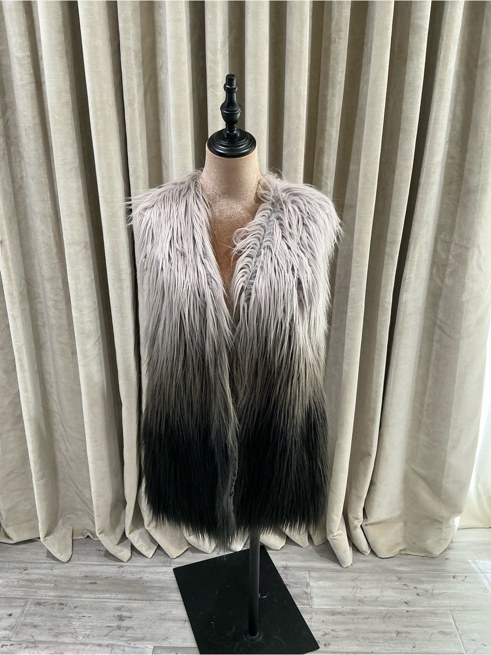 fluff Faux Fur Throw Pillow Cover in Light Gray